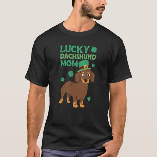 St Patrick's Day Lucky Dachshund Mom T-shirt (Voorkant)
