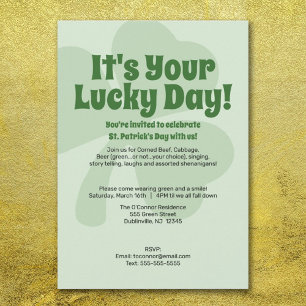 St. Patricks Day - Lucky Day Invitation Kaart