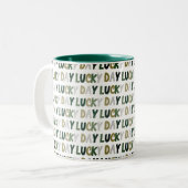 St. Patrick's Day Lucky Day Patroon Tweekleurige Koffiemok (Voorkant links)