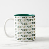 St. Patrick's Day Lucky Day Patroon Tweekleurige Koffiemok (Links)