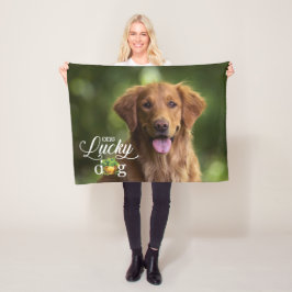 St. Patrick's Day Lucky Dog Custom Foto Fleece Deken