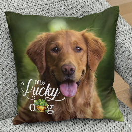 St. Patrick's Day Lucky Dog Custom Foto Kussen