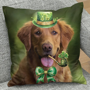 St. Patrick's Day Lucky Dog Funny Custom Foto Kussen