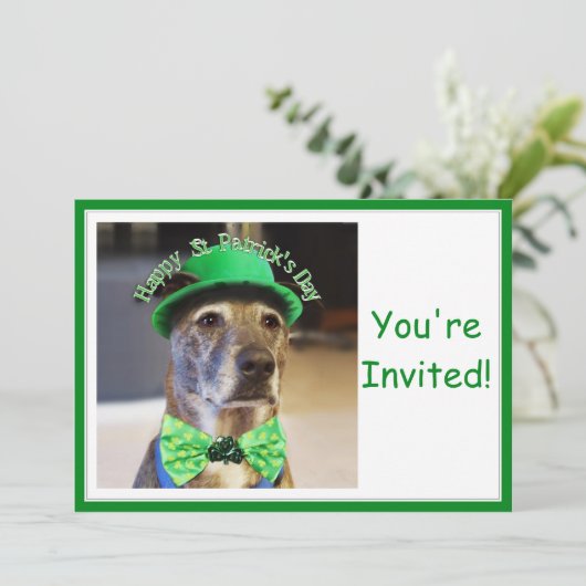 St Patrick's Day Lucky Dog Kaart (Staand voorkant)