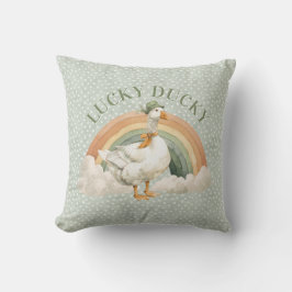 St. Patrick's Day Lucky Ducky met Regenboog Kussen