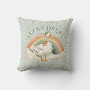 St. Patrick's Day Lucky Ducky met Regenboog Kussen