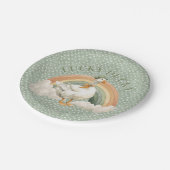 St Patrick's Day Lucky Ducky with Rainbow Papieren Bordje (Gekanteld)