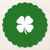 St Patrick's Day Lucky Four Leaf Clover Green Iris Kartonnen Onderzetters (Voorkant)