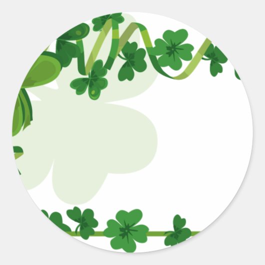 St. Patrick's Day Lucky Four Leaf Clover Shamrocks Ronde Sticker (Voorkant)