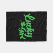 St. Patrick's Day Lucky Girl Fleece Deken (Voorkant (Horizontaal))