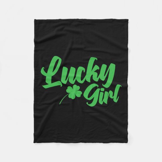 St. Patrick's Day Lucky Girl Fleece Deken (Voorkant)