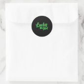 St. Patrick's Day Lucky Girl Ronde Sticker (Tas)