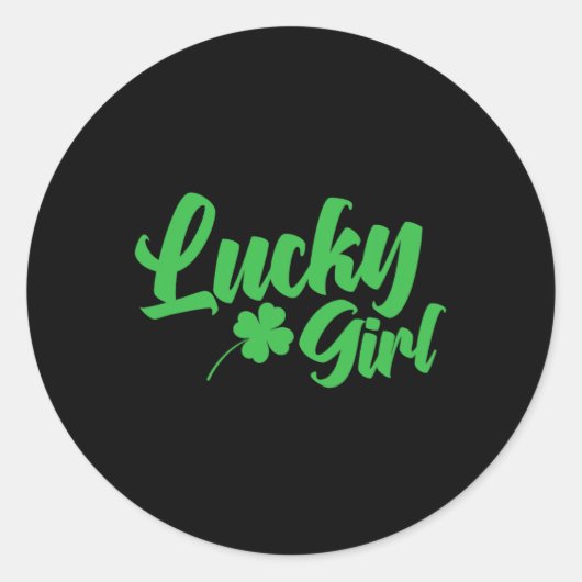 St. Patrick's Day Lucky Girl Ronde Sticker (Voorkant)