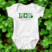 St. Patrick's Day Lucky Green Letters Custom Romper