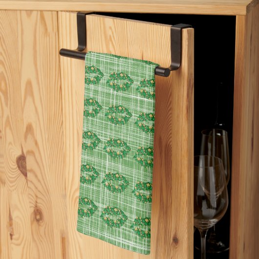 St. Patricks Day Lucky Green Lips Theedoek (Derde Gevouwen)