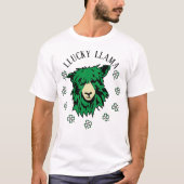 St. Patrick's Day Lucky Green Llama T-shirt (Voorkant)