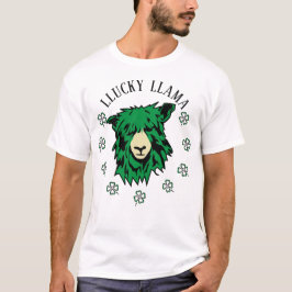 St. Patrick's Day Lucky Green Llama T-shirt
