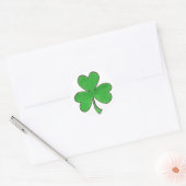 St. Patrick's Day Lucky Green Shamrock Clover Ronde Sticker (Envelop)