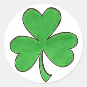 St. Patrick's Day Lucky Green Shamrock Clover Ronde Sticker