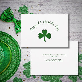 St. Patrick's Day Lucky Green Shamrock Holiday Kaart