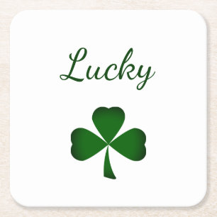 St. Patrick's Day Lucky Green Shamrock Kartonnen Onderzetters