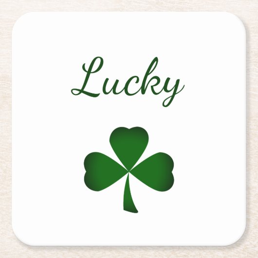 St. Patrick's Day Lucky Green Shamrock Kartonnen Onderzetters (Voorkant)