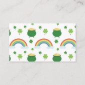 St Patricks Day Lucky Green Shamrock Rainbows Informatiekaartje (Achterkant)