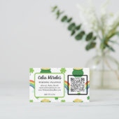 St Patricks Day Lucky Green Shamrock Rainbows Informatiekaartje (Staand voorkant)