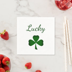 St. Patrick's Day Lucky Green Shamrock Servet
