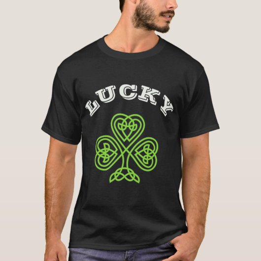 St. Patricks Day Lucky Green Shamrock T-shirt (Voorkant)