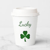 St. Patrick's Day Lucky Green Shamrocks Papieren Bekers (Achterkant)