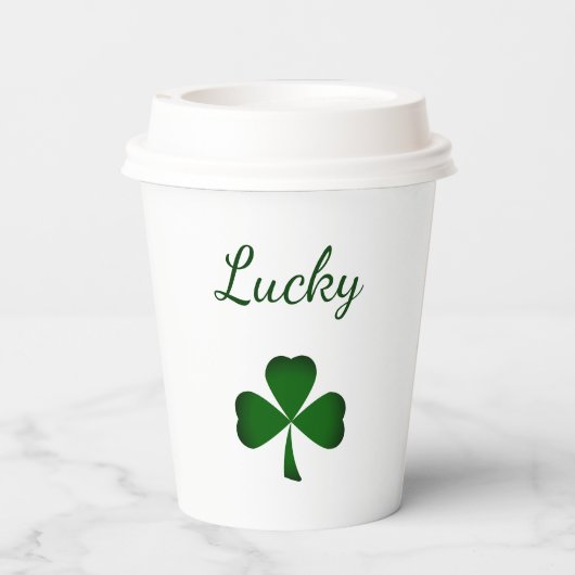 St. Patrick's Day Lucky Green Shamrocks Papieren Bekers (Achterkant)