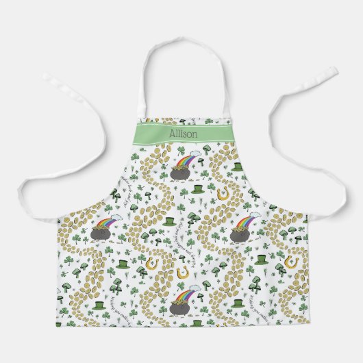 St Patricks Day Lucky Green Shamrocks Rainbow Schort (Voorkant)