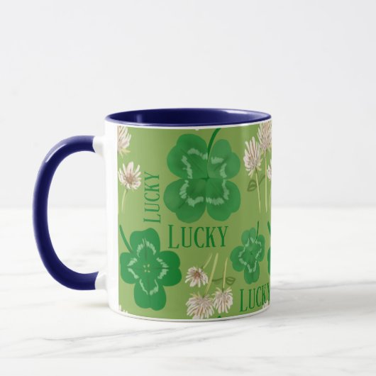 St Patrick's Day Lucky groene klaver Mok (Links)