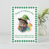 St. Patrick's Day Lucky Groeten voor kattenliefheb Feestdagenkaart (Staand voorkant)