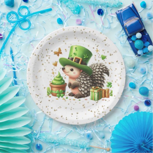 St. Patrick's Day Lucky Hedgehog Papieren Bordje (Feest)