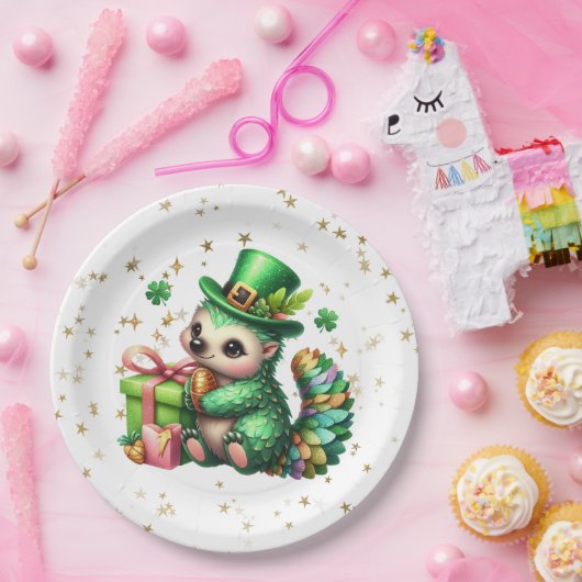 St. Patrick's Day Lucky Hedgehog Papieren Bordje (Feest)