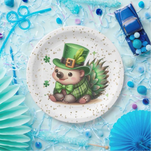 St. Patrick's Day Lucky Hedgehog Papieren Bordje (Feest)