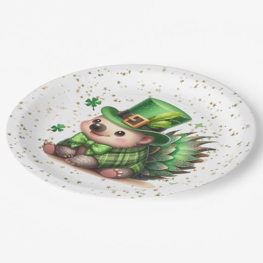St. Patrick's Day Lucky Hedgehog Papieren Bordje (Gekanteld)