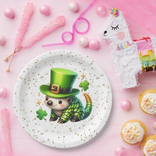 St. Patrick's Day Lucky Hedgehog Papieren Bordje (Feest)