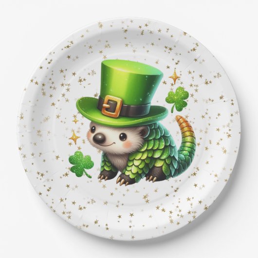 St. Patrick's Day Lucky Hedgehog Papieren Bordje (Voorkant)