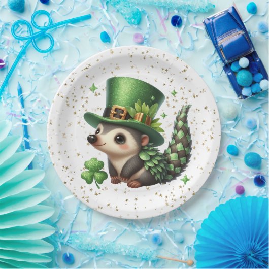 St. Patrick's Day Lucky Hedgehog Papieren Bordje (Feest)