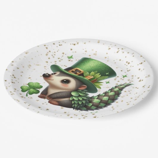 St. Patrick's Day Lucky Hedgehog Papieren Bordje (Gekanteld)