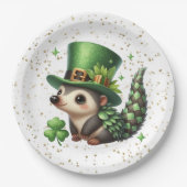 St. Patrick's Day Lucky Hedgehog Papieren Bordje (Voorkant)