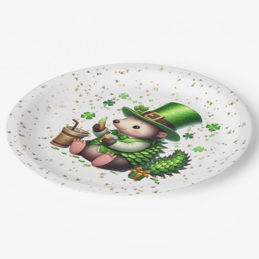 St. Patrick's Day Lucky Hedgehog Papieren Bordje (Gekanteld)