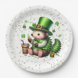 St. Patrick's Day Lucky Hedgehog Papieren Bordje