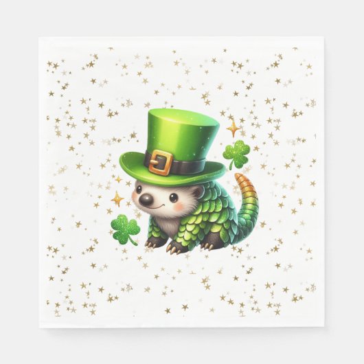 St. Patrick's Day Lucky Hedgehog Servet (Voorkant)