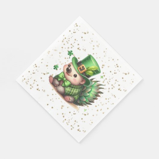 St. Patrick's Day Lucky Hedgehog Servet (Hoek)
