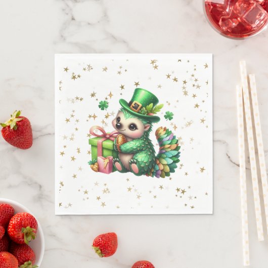 St. Patrick's Day Lucky Hedgehog Servet (Insitu)
