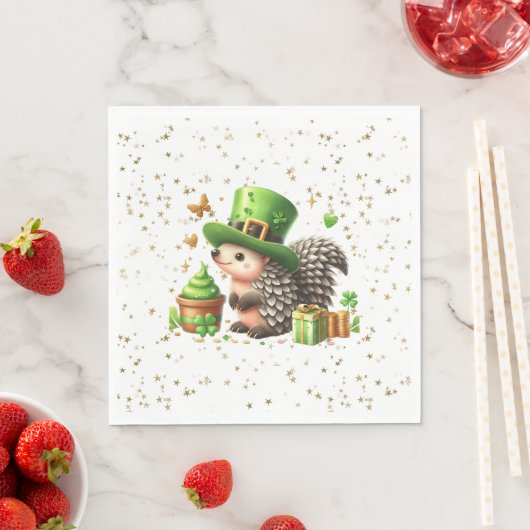 St. Patrick's Day Lucky Hedgehog Servet (Insitu)